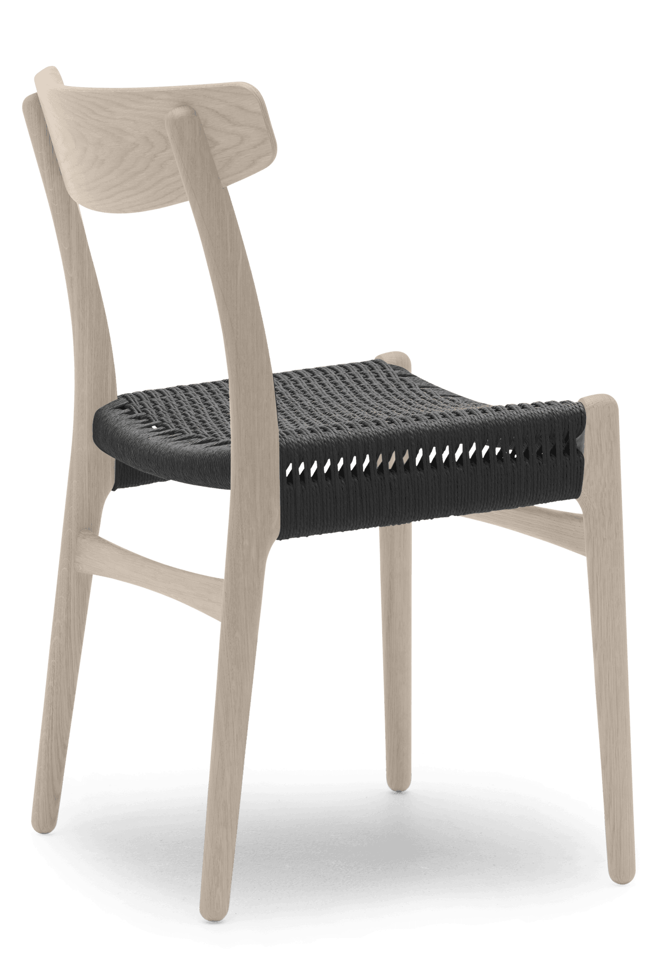 Carl Hansen CH23 -tuoli, valkoöljytty tammi/musta paperinaru - Image 3