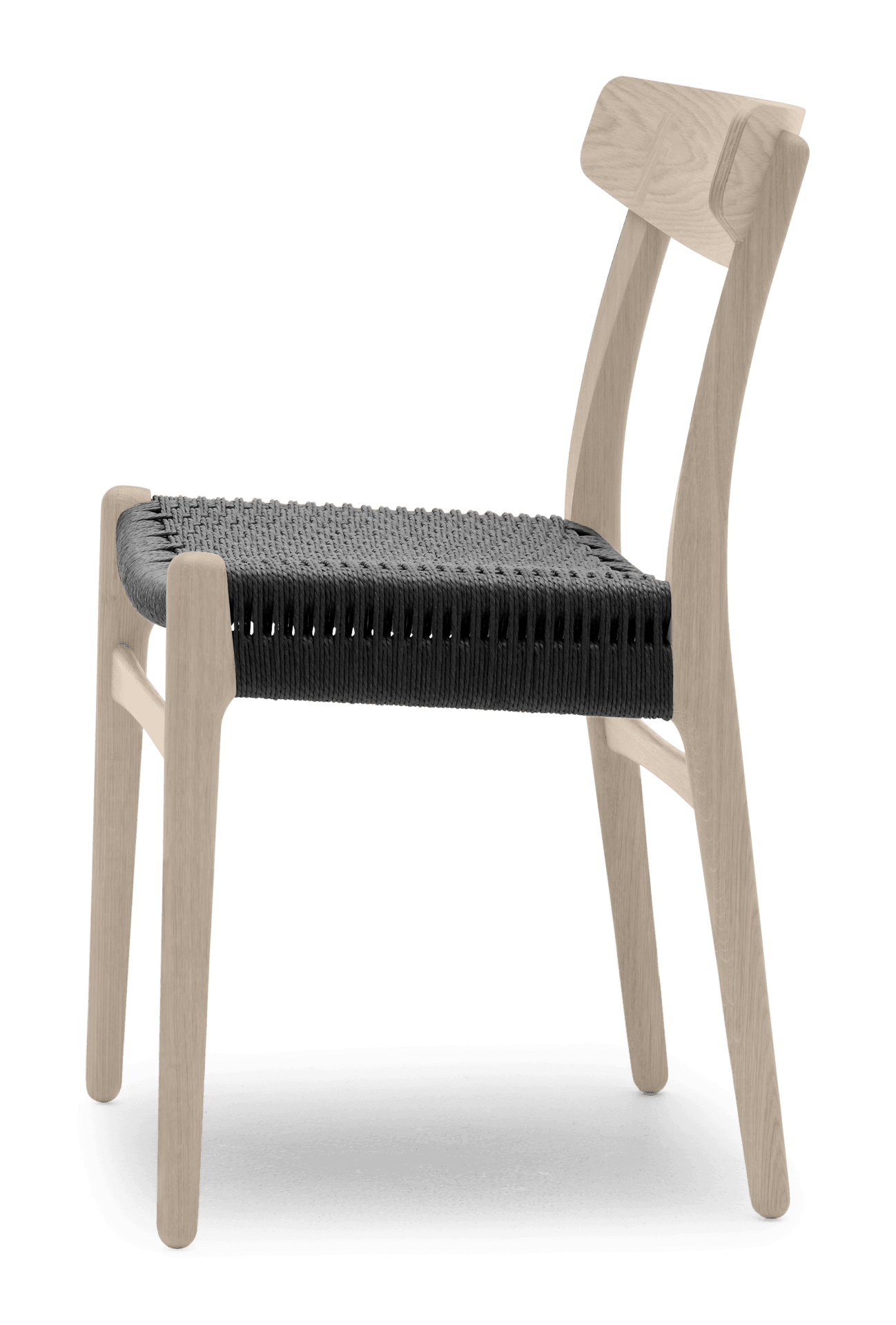 Carl Hansen CH23 -tuoli, valkoöljytty tammi/musta paperinaru - Image 2