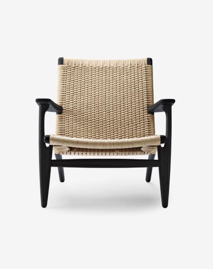 Carl Hansen CH25 -tuoli, musta tammi/luonnonvärinen paperinaru
