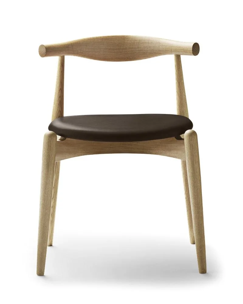 Carl Hansen CH20 chair, oiled oak / dark brown leather