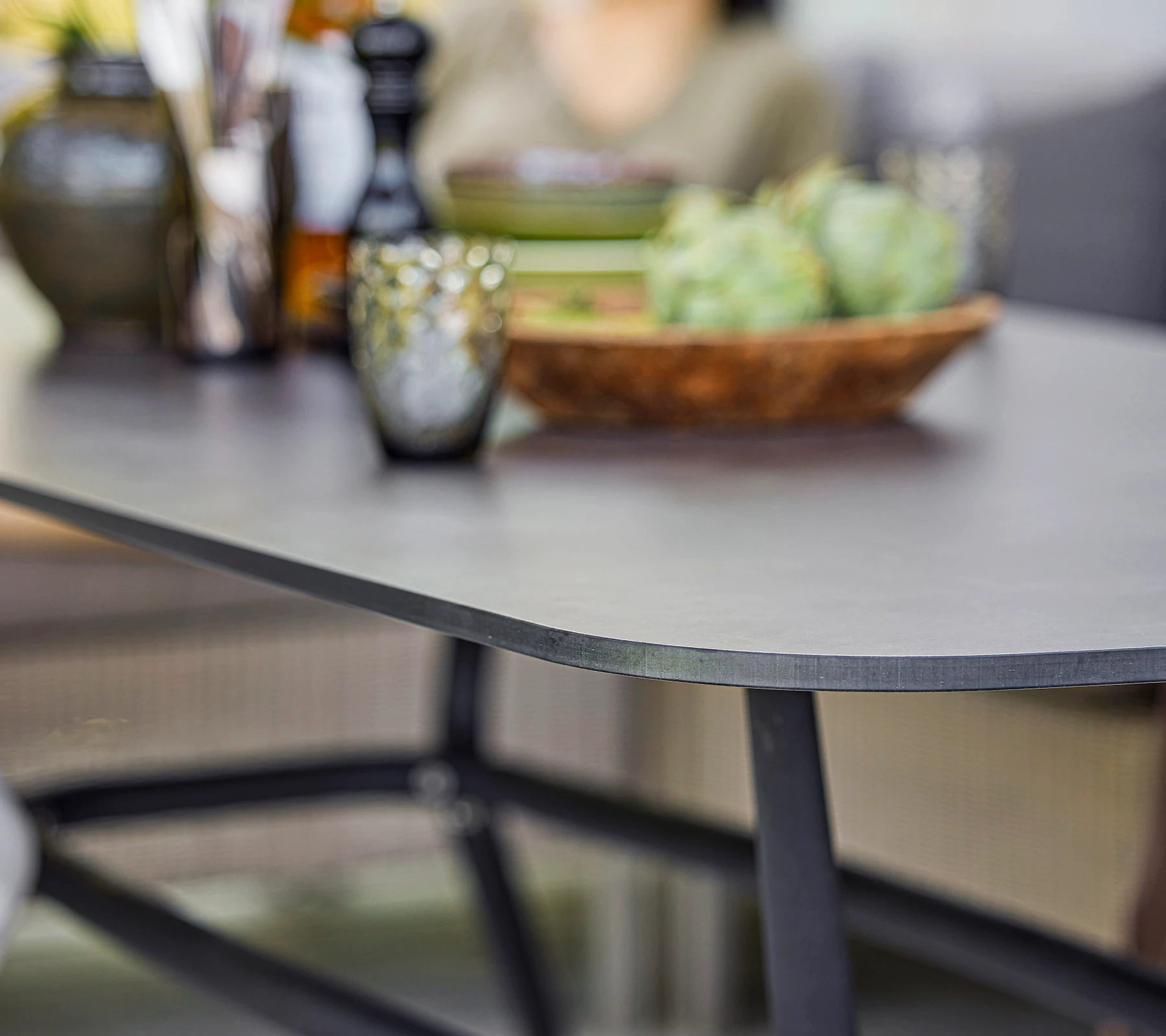 Cane-line JOY -dining table 180x90 cm, light grey / dark grey - Image 3