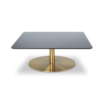 Tom Dixon FLASH -sohvapöytä, neliö, musta lasikansi/messinkijalka