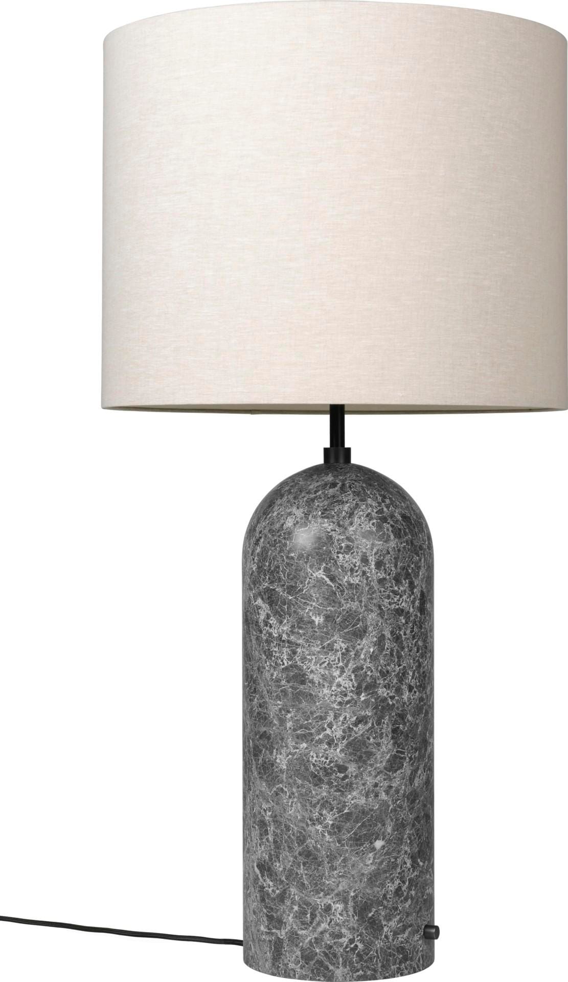 GUBI GRAVITY XL -lattiavalaisin matala, harmaa marmori/canvas