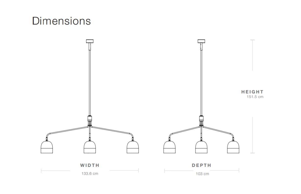GUBI Howard chandelier long, 4 arm, white - Image 4
