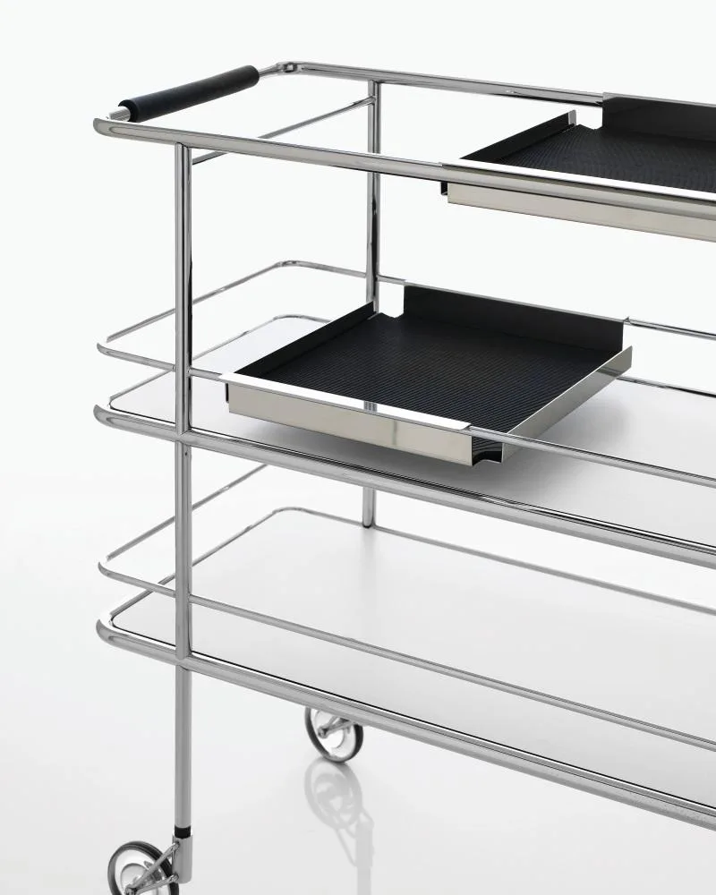 Lammhults CARGO SUPPORT trolley, chrome/black/frosted glass - Image 3