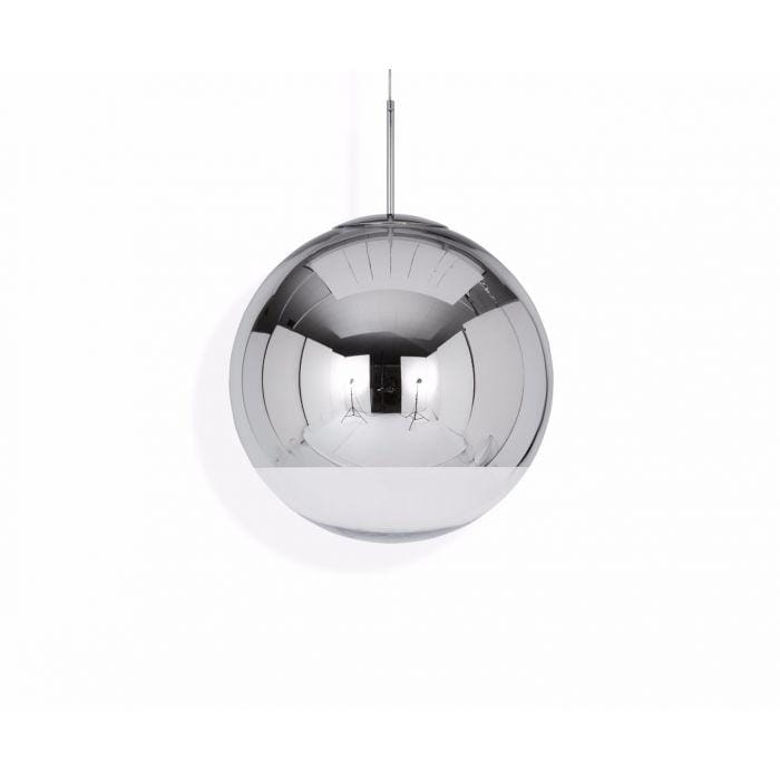 Tom Dixon MIRROR BALL LED -riippuvalaisin, kromi, Ø50 cm