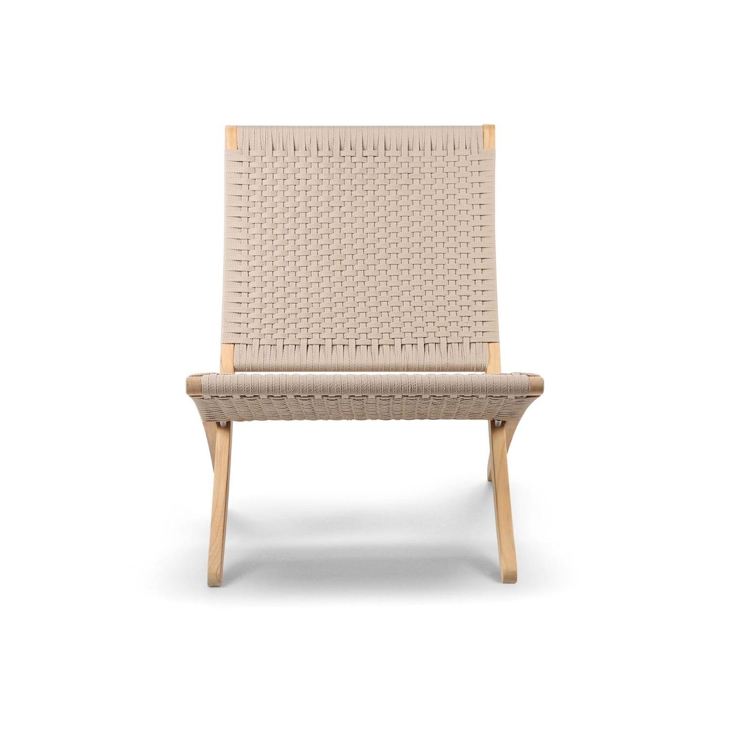 Carl Hansen & Søn MG501 CUBA OUTDOOR -nojatuoli, beige (sesame) punos/tiikki – Designsuosikki