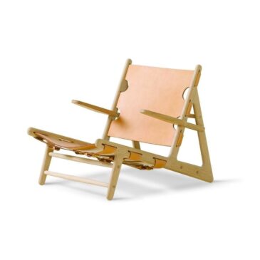 Fredericia THE HUNTING CHAIR -nojatuoli, luonnonnahka/saippuoitu tammi