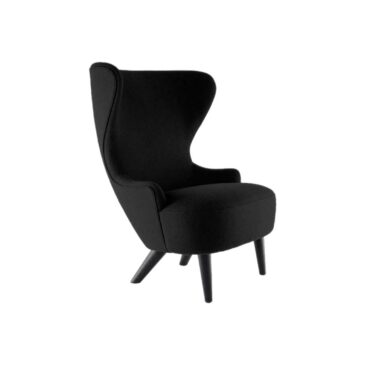 Tom Dixon WINGBACK MICRO -nojatuoli, Gentle-kangas musta/musta tammi