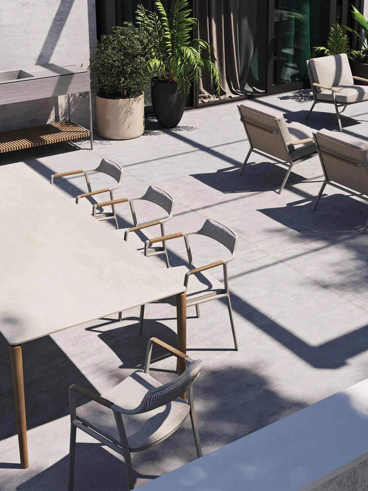 Vipp 719 Open-Air dining table 250x100 cm, teak/ceramic - Image 3