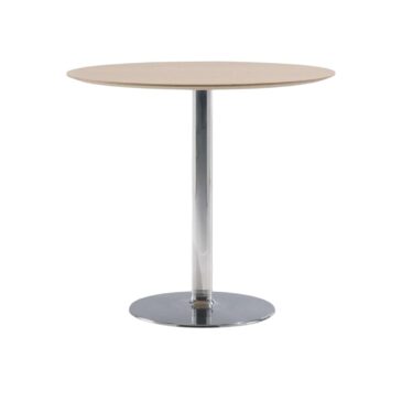 Andreu World DUAL -baaripöytä, Ø80cm, tammikuvioitu laminaatti/alumiini ME05201