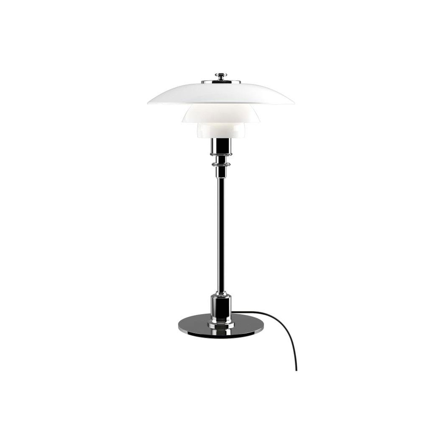 Louis Poulsen PH 2/1 -pöytävalaisin, kromi/opaalilasi – Designsuosikki