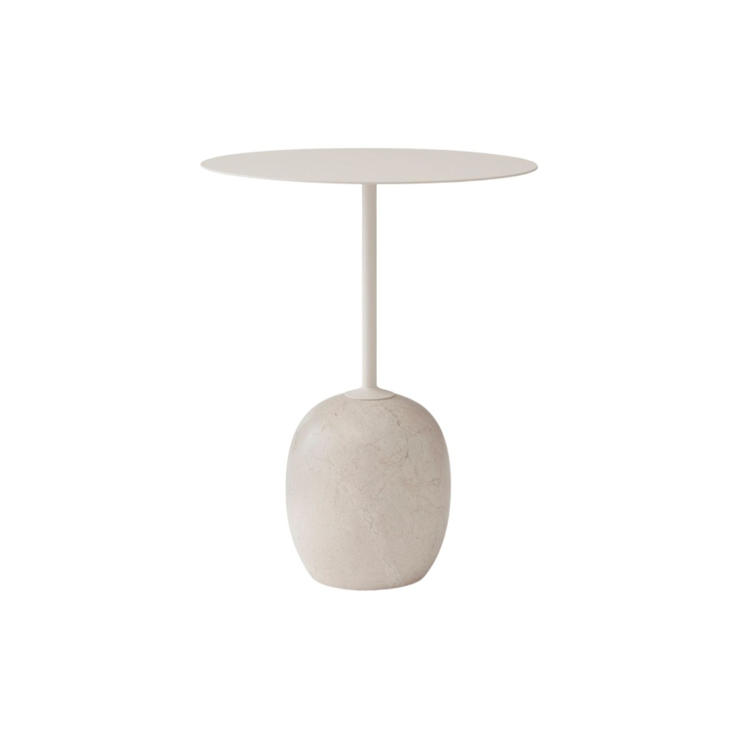 &Tradition LATO LN8 -sivupöytä, kermanvalkoinen (ivory) metalli/kermanvalkoinen Diva-marmori – Designsuosikki