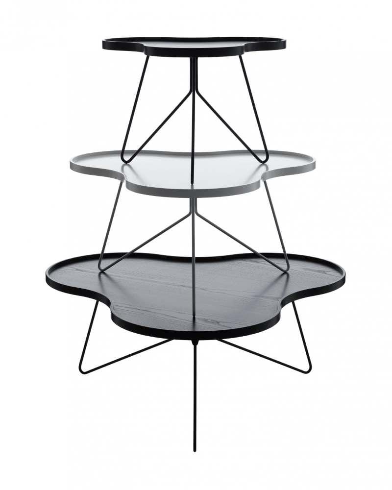 Swedese FLOWER -pöytä, 114x107 cm, valkoinen laminaatti/pähkinä/kromi - Image 5