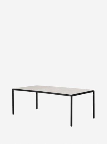 Vipp 971 Pöytä 200 x 95 cm, harmaa keraaminen taso / musta runko